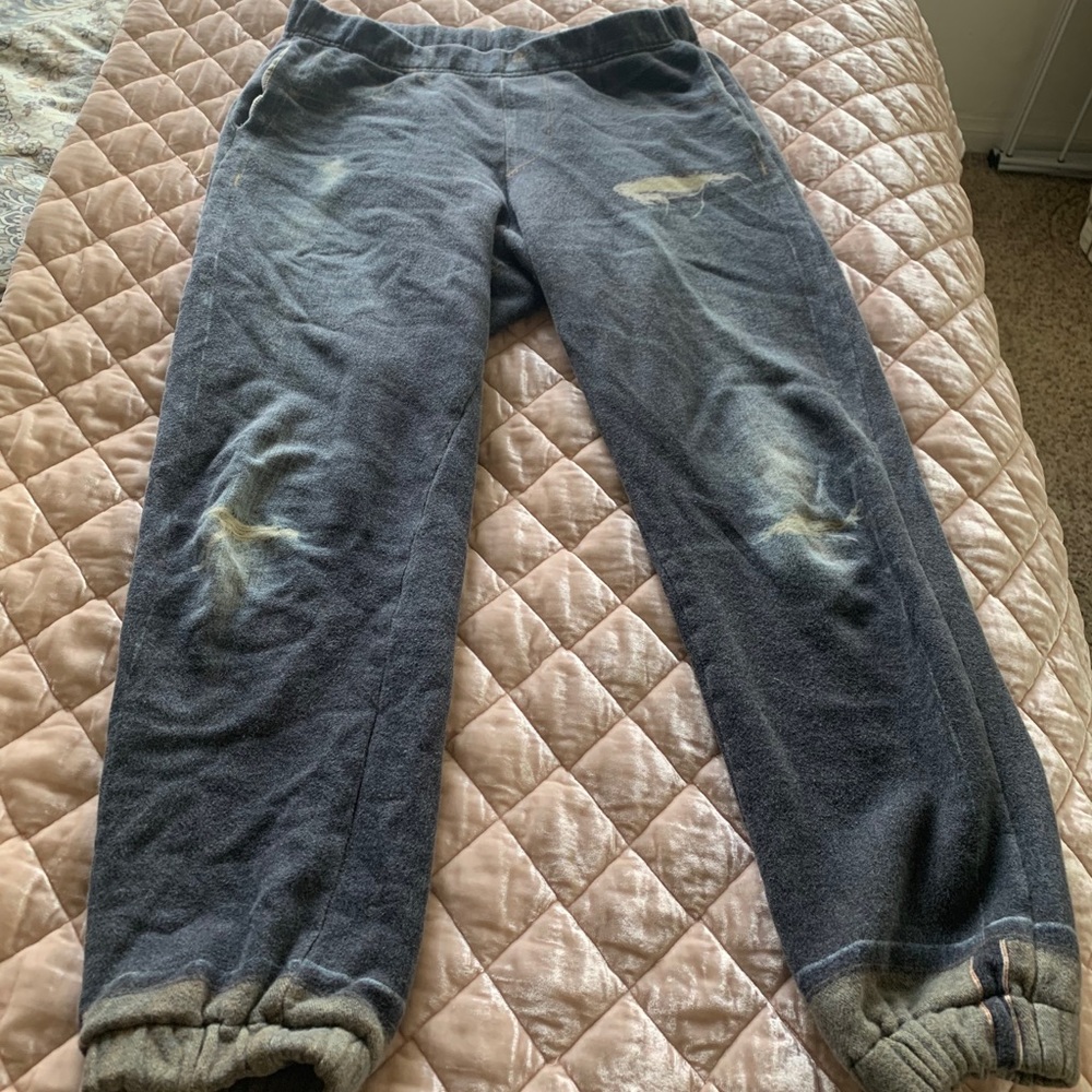 Rag & bone distressed jean sweatpants - size S